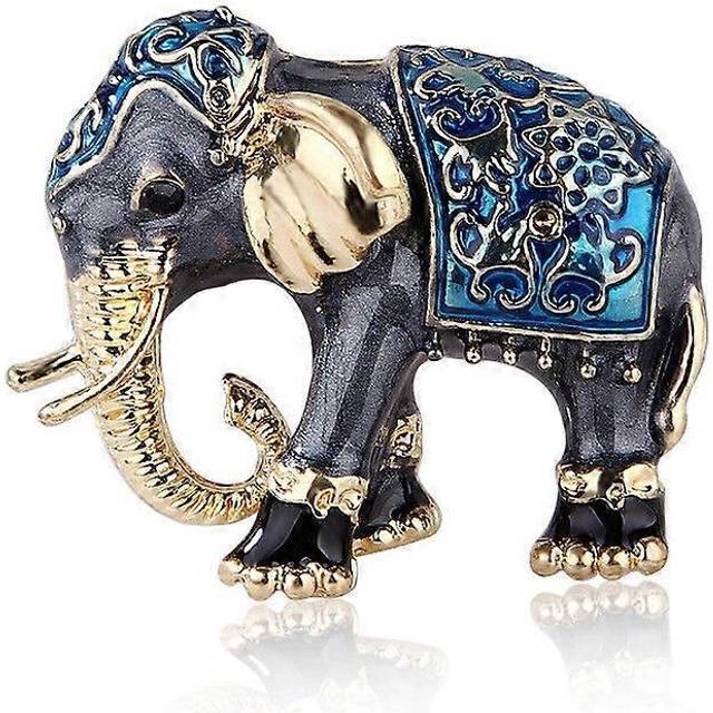 (1, One size) Elephant Animal Shape Brooch Pin Vintage Rhinestone Decoration Fashion Jewelry Enamel Brooch