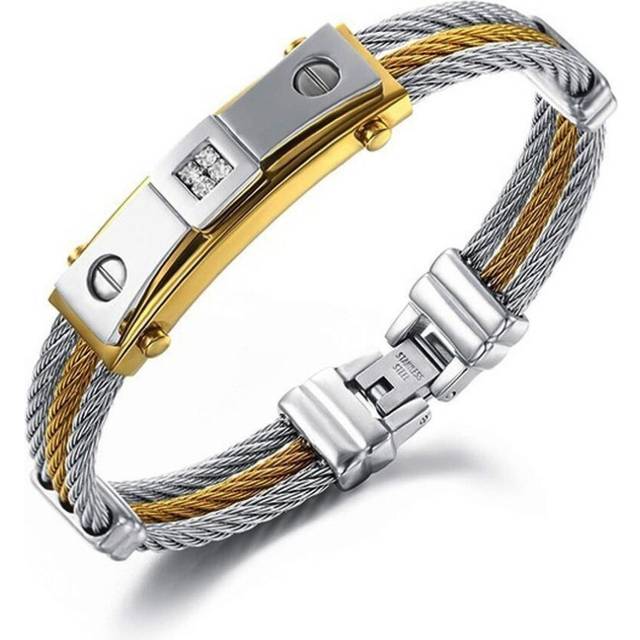 (gold) Titanium Steel Wristband Man Bracelet