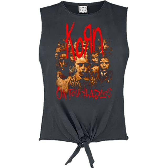(S, Charcoal) Amplified Womens/Ladies Untouchables Korn Sleeveless T-Shirt