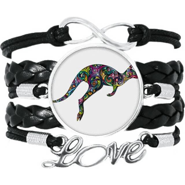 australia kangaroo colored drawing illustration bracelet love accessory twisted leather knitting  wristband