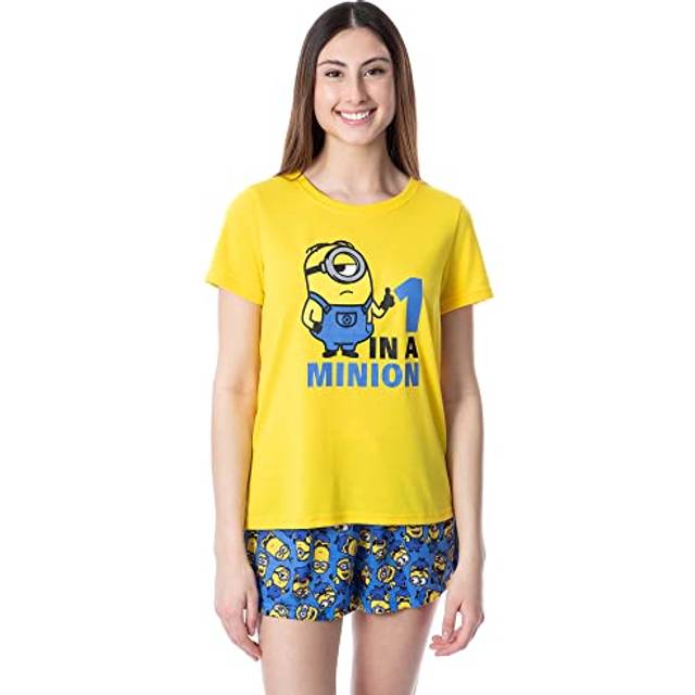 INTIMO Despicable Me Womens' Minions 1 In A Minion Sleep Pajama Set Short (Large) Multicolored
