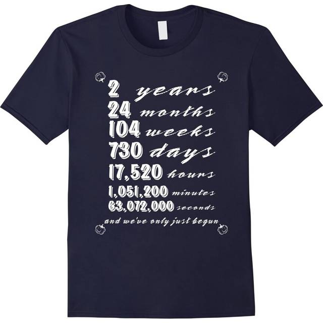 (M) Second Wedding Anniversary Gifts 2nd T-Shirt For Him & Her-Father's Day