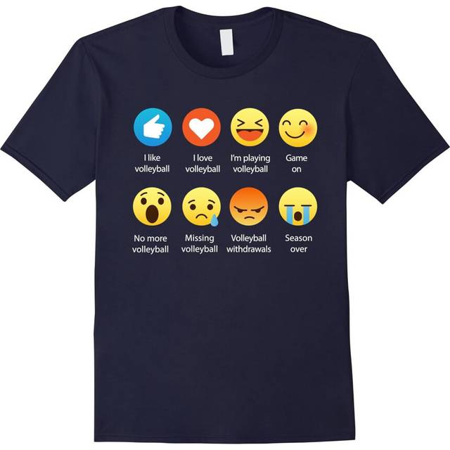 (XXXL) I Love Volleyball Emoji Emoticon Graphic Tee Funny T-Shirt-Father's Day