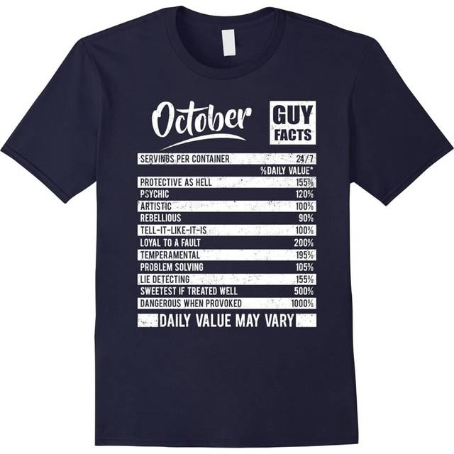 (XL) October Guy Facts T-shirt Born In October Birthday Gifts-Father's Day