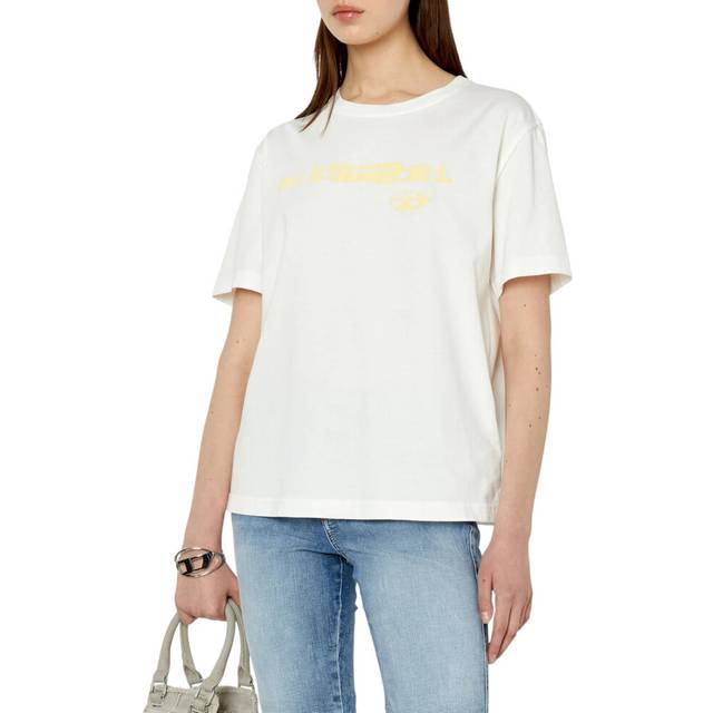 (L) DIESEL T-Danny Womens T Shirts Oversize Crew Neck Short Sleeve Casual Tee