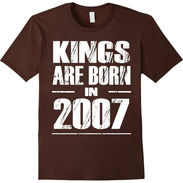 (S) Mens Funny Kings Are Born In 2007 shirt 10th Birthday Gifts Tee-Father's Day