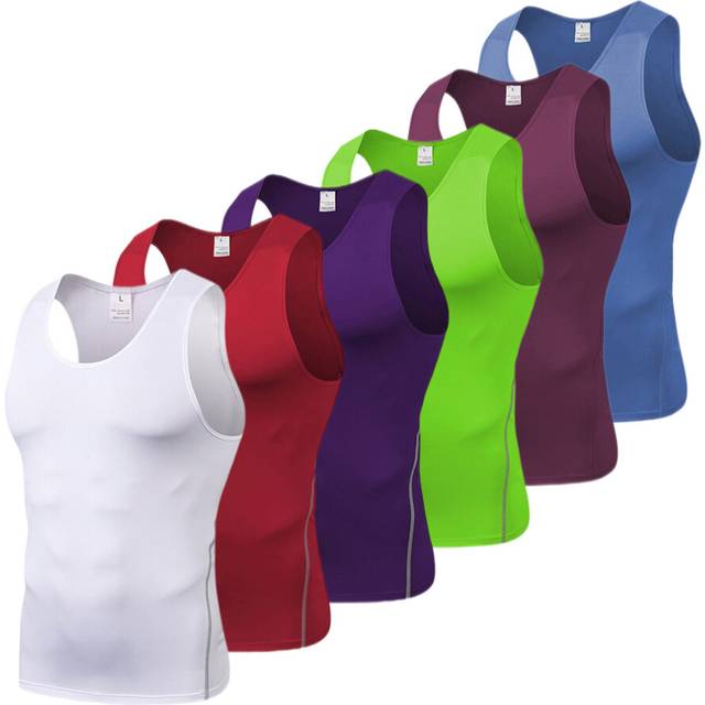 (S, D) Men's 6 Pack Workout Tank Tops Sleeveless Gym Shirts Bodybuilding Fitness Muscle Tee Shirts