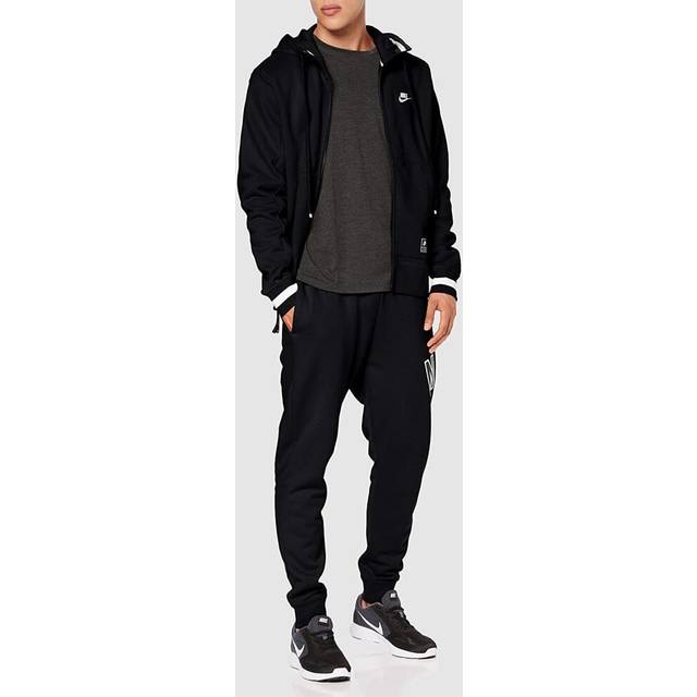 Nike Air Mens Zip Through Tracksuit Set Full In Black Cotton - Size Small