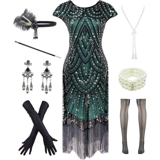Letter Love Women 1920s Vintage Flapper Fringe Beaded Gatsby Party Dre
