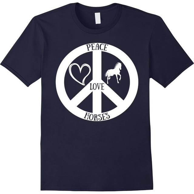 (XXXL) Peace-Love-Horses,Riding,Horse-Lovers,Gift-Tee T-shirt-Father's Day
