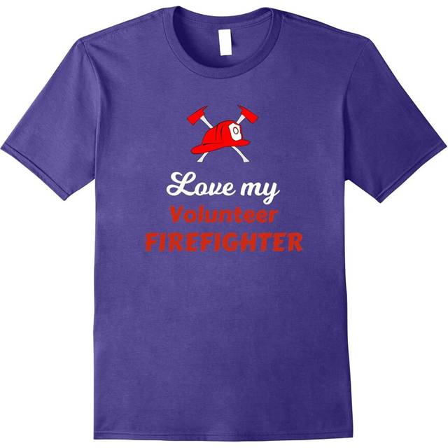 (XXXL) Awesome Love My Volunteer Firefighter T Shirt Gift-Father's Day