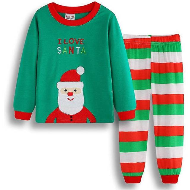 (3-4 Years, A) Christmas Kids Boys Girls Pajamas Pyjamas Pjs Set Toddler Long Sleeve Tops Trousers Sleepwear Nightwear Xmas Theme Outfits Loungewear