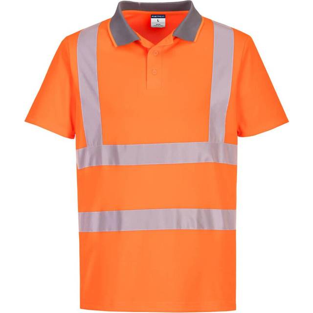 (4XL, Orange) Portwest Unisex Adult Hi-Vis Safety Polo Shirt (Pack of 6)