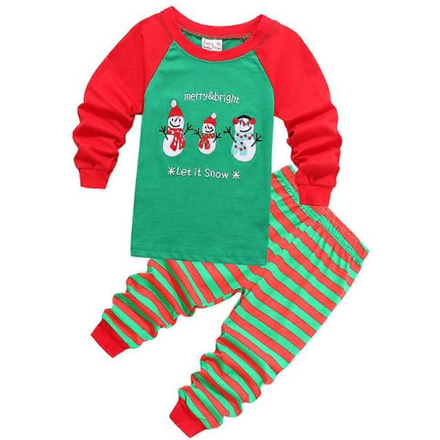 (2-3 Years, C) Christmas Kids Boys Girls Pajamas Pyjamas Pjs Set Toddler Long Sleeve Tops Trousers Sleepwear Nightwear Xmas Theme Outfits Loungewear