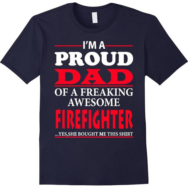 (M) I'm A Proud Dad Firefighter T-Shirt-Father's Day