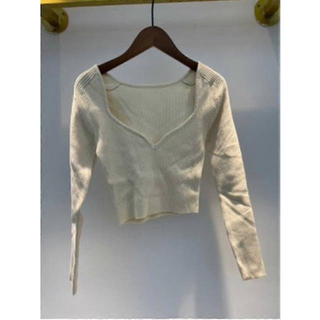 (As show, One size) Autumn Autumn Short Square Collar Thin Pullovers Sweater