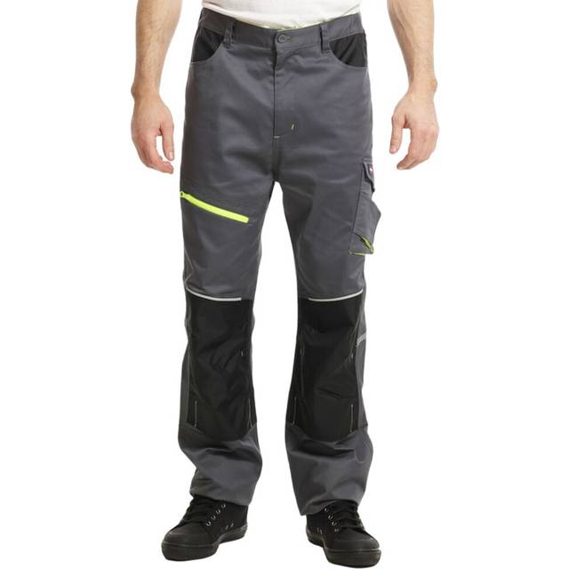 (40R, Grey/Black) Lee Cooper Mens Reflective Holster Pocket Work Cargo Trousers