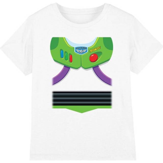 (9-10 Years, White) Toy Story Childrens/Kids Buzz Lightyear Costume T-Shirt