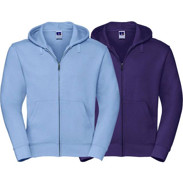 2 pack mens hooded sweatshirt plus size hoodie pocket zip up plain top xs-xxxl