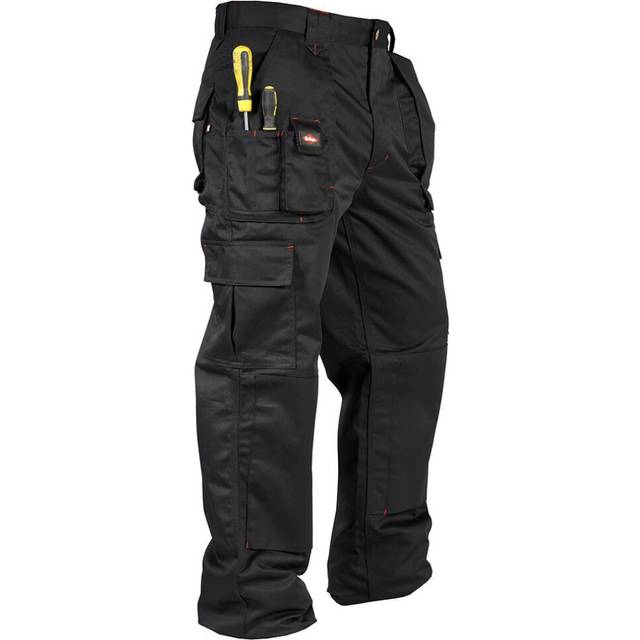 (34S, Black) Lee Cooper Mens Multi Pocket Work Trousers