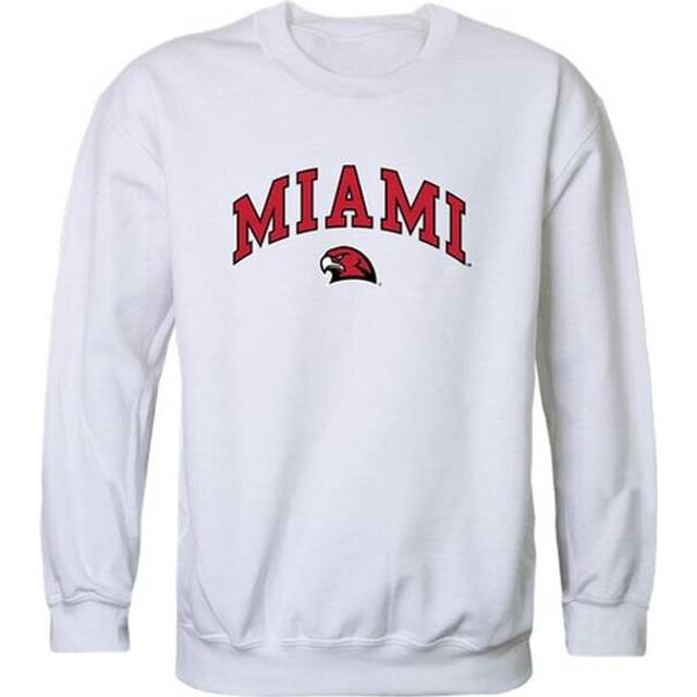 W Republic 541-131-WHT-03 Miami University Men Campus Crewneck Sweatshirt, White - Large