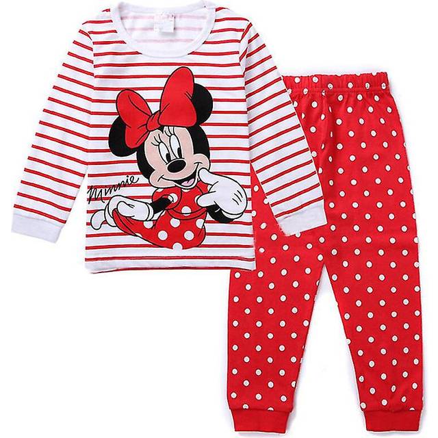 (7-8 Years, One size) Kids Toddler Mickey Minnie Mouse Loungewear Pjs Set Girls Boys Pyjamas Sleepwear Nightwear