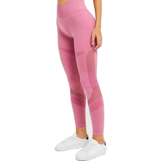 (Pink, M) Black / Pink Yoga Leggings High Rise Tummy Control Home Gym Fitness Workout