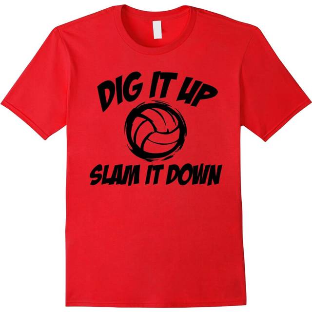 (L) Dig It Up Slam It Down Volleyball Player Lover T-shirt-Father's Day