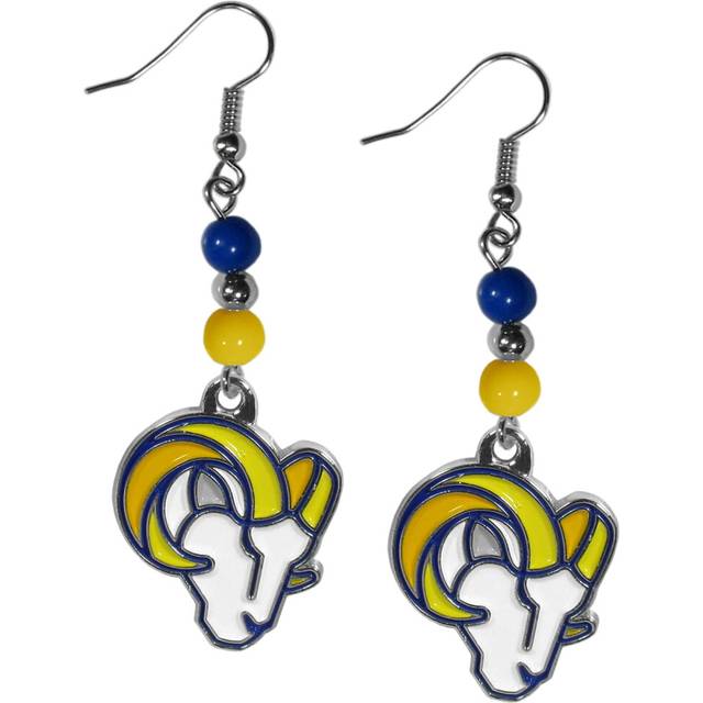 NFL Siskiyou Sports Womens Los Angeles Rams Fan Bead Dangle Earrings One Size Team Color