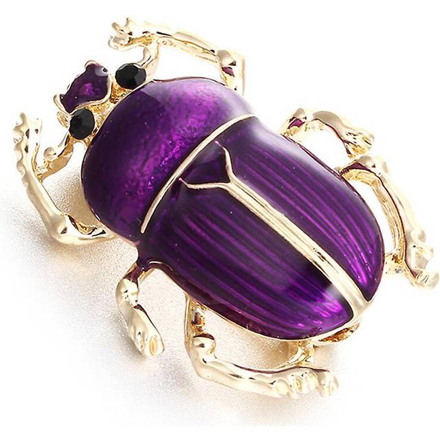 (Purple, One size) Vintage Lady Brooch Beetle Enamel Animal Insect Shirt Brooch Pin Women Jewelry