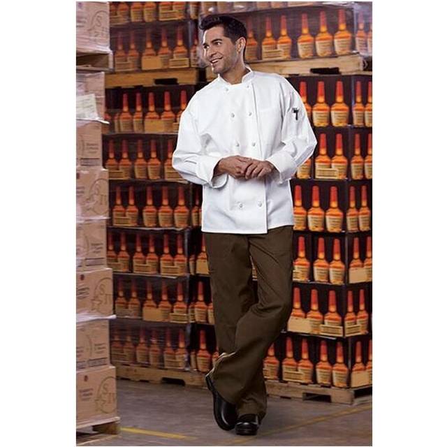 Classic Knot with Mesh Chef Coat in White - XLarge