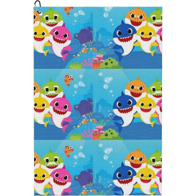 (Baby Shark_5981) Golf Towel Funny Printed Cristmas Gift for Men Women Husband Dad Mom Birthday Golfers Fan
