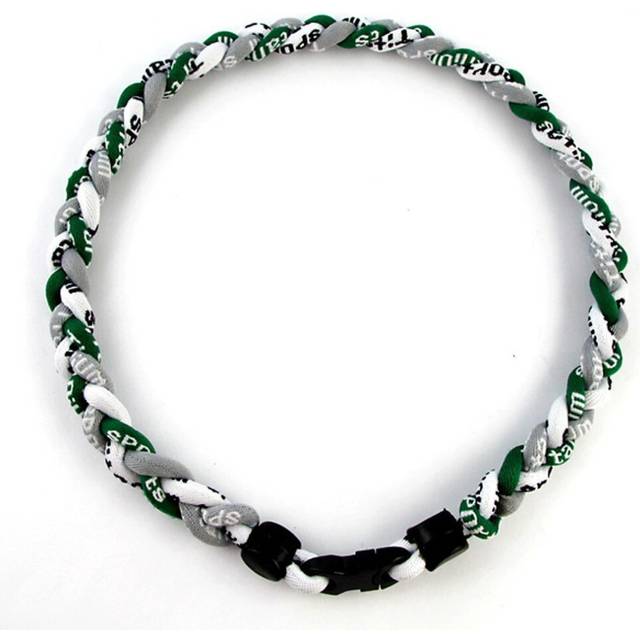 MapofBeauty 18 Sport Style Three Colors Fashion Three Braided Rope Tornado Necklace Grey/Green/White