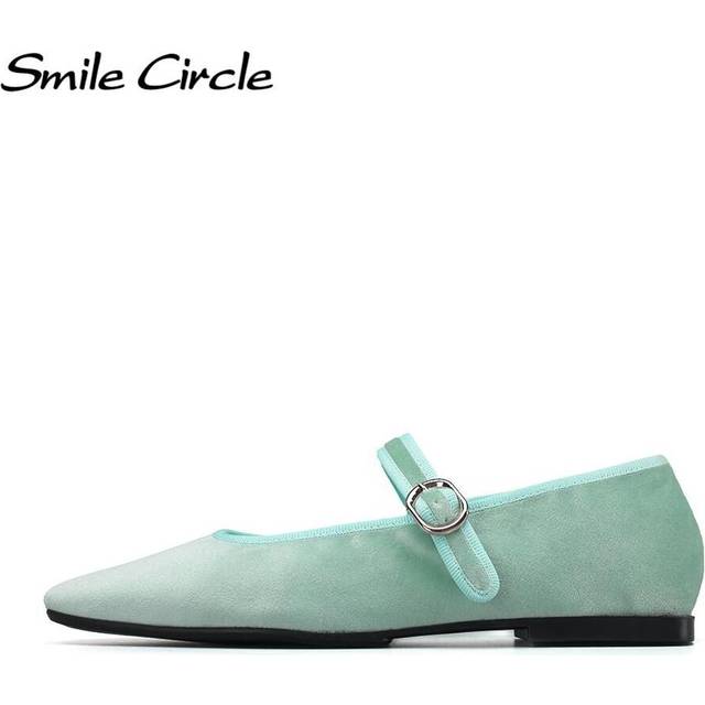 (green, 38) Velvet Mary Jane Ballet Flats Women Shoes Leopard Print Comfortable Soft Round Toe Flat Shoes for Women