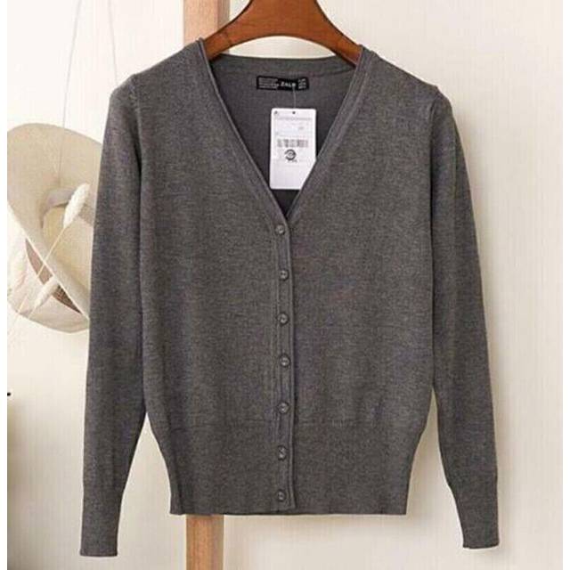 (Dark Grey, S/UK 8) Womens Cardigan Long Sleeve Ladies Knitted Top Outwear Cardigans Plus Size 8-24