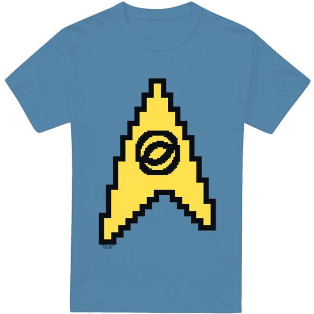 (L, Carolina Blue) Star Trek Mens Science 8-Bit T-Shirt