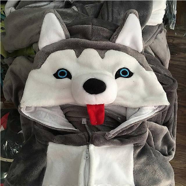 (100, 27) Flannel Mary Cartoon Animal One-part Pajamas, Boys And Girls Zipper Home Clothes