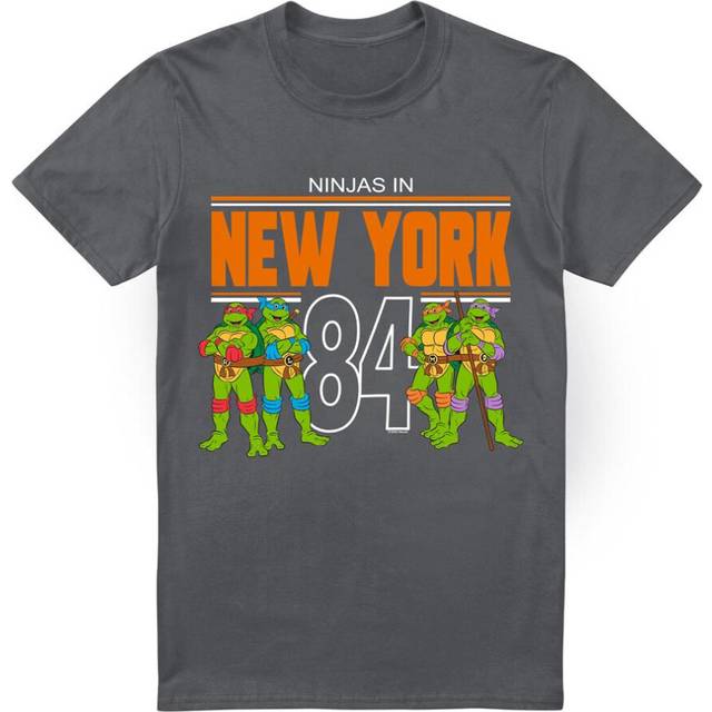 (L, Charcoal) Teenage Mutant Ninja Turtles Mens TMNT NYC T-Shirt