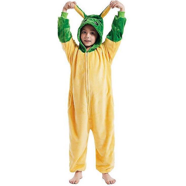 (M, 13) Flannel Mary Cartoon Animal One-part Pajamas, Boys And Girls Zipper Home Clothes