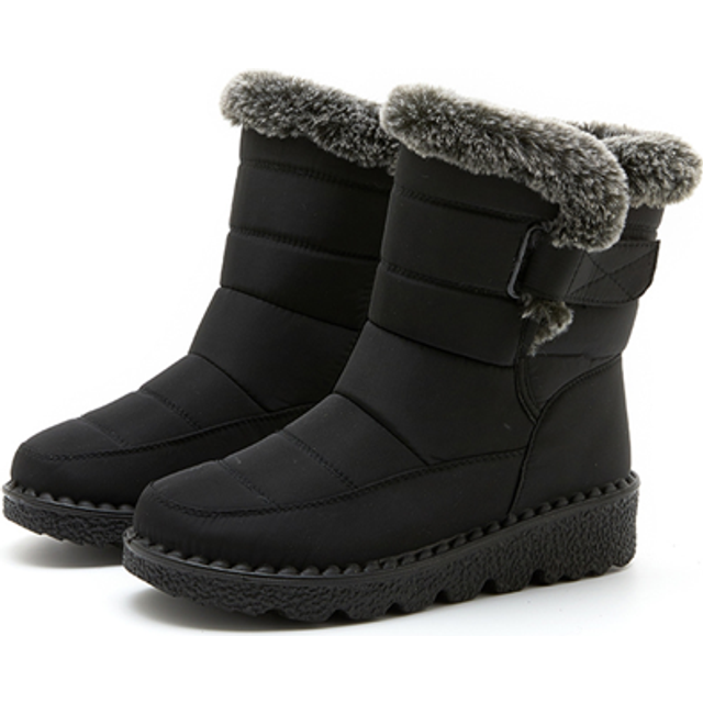 (EU 40=UK 6.5, Grey) Winter Shoes For Women Ankle Low Heels With Fur