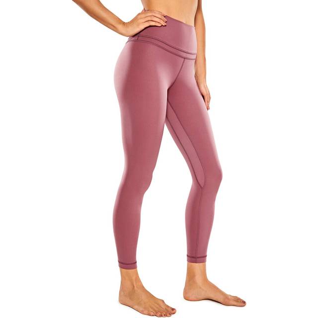 CRZ YOGA Womens Naked Feeling Workout 7/8 Yoga Leggings - 25 Inches High Waist Tight Pants Merlot Red Large