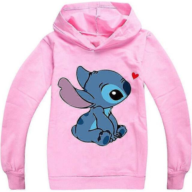 (Size, One size) Lilo And Stitch Kids Boys Girls Hoodie Tops Long Sleeve Hooded Sweatshirt Pullover Jumper