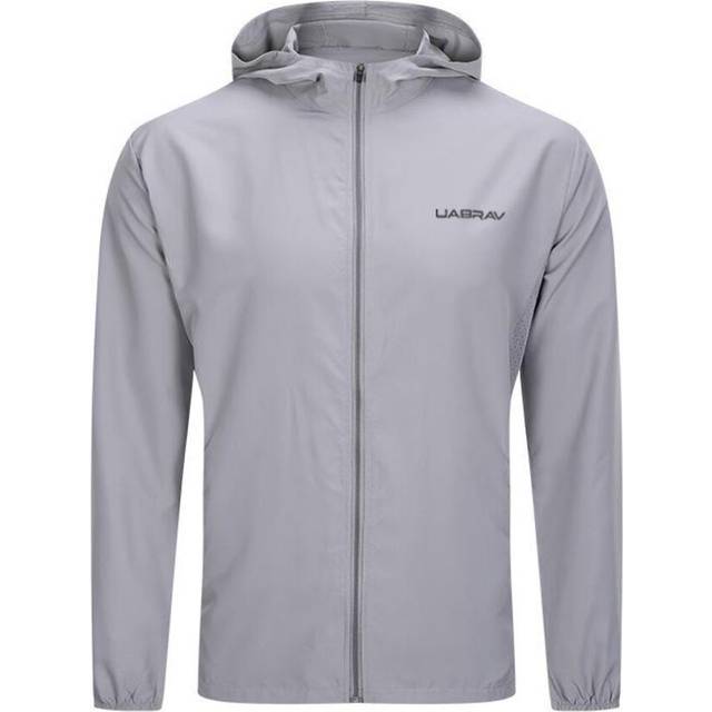(gray, L) Scione Autumn And Winter Thin Sports Jacket Men Outdoor Casual Running Hooded Fitness Jacket