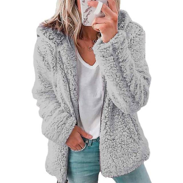 (M, One size) Women Teddy Bear Coat Jacket Winter Warm Casual Outwear