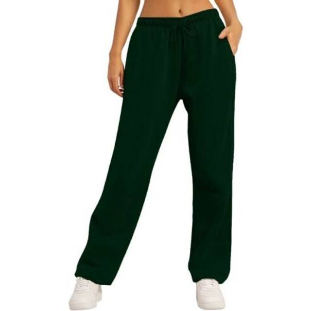 (Dark Green, L = UK Size 10) Womens Joggers Tracksuit Bottoms Close Hem Fleece Ladies Trousers Jogging Pants