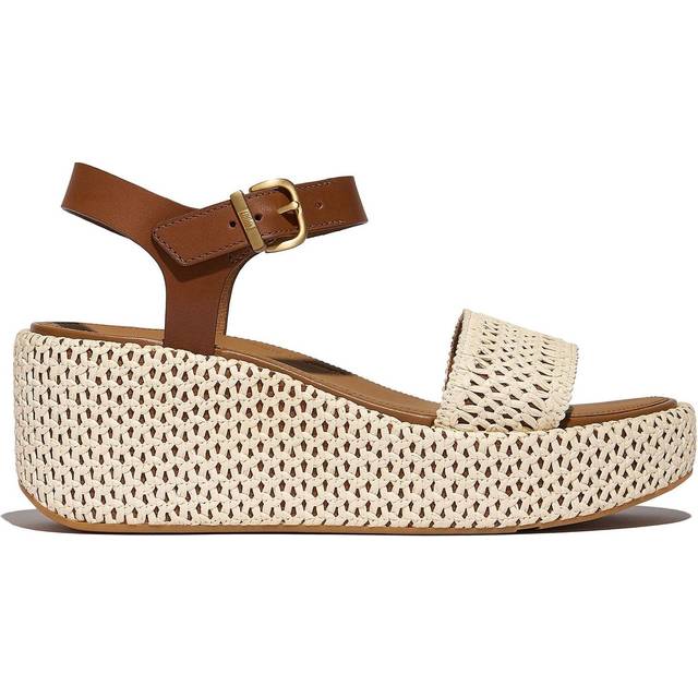 (8) FitFlop Platfforms Woven Womens Wedge Sandals in Tan Ivory