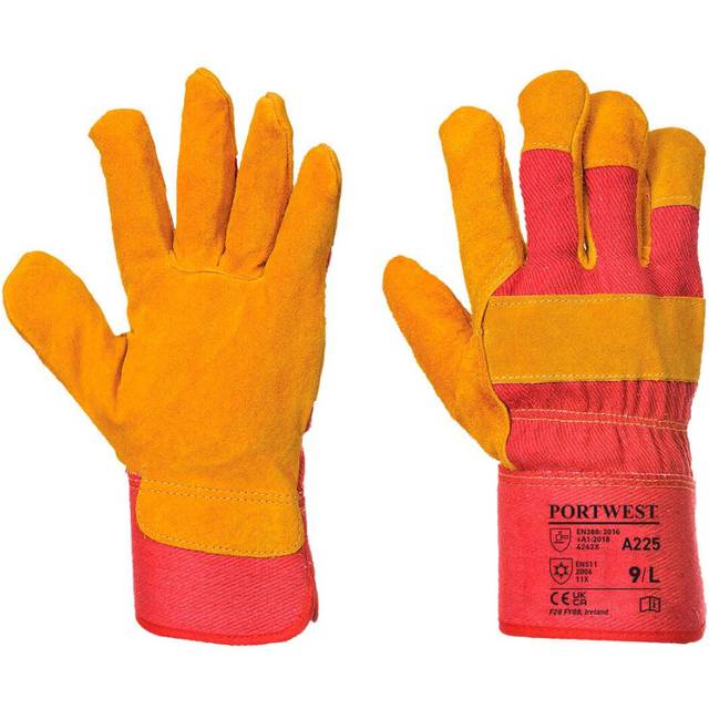 Portwest Unisex Adult A225 Fleece Lined Leather Rigger Gloves