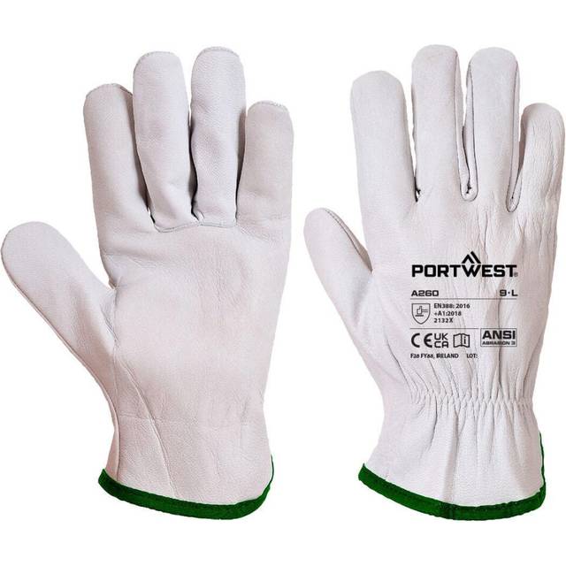 (L, Grey) Portwest A260 Oves Leather Driver Gloves