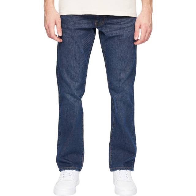Crosshatch Mens Bandol Straight Leg Jeans 36R stålblå färg