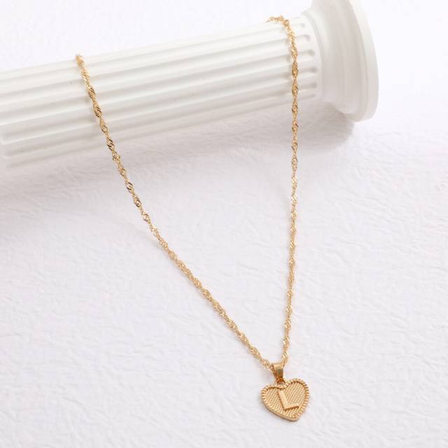 (581860L) A-Z 26 Initials Name Necklaces Heart Pendant Letter Alphabets Necklace